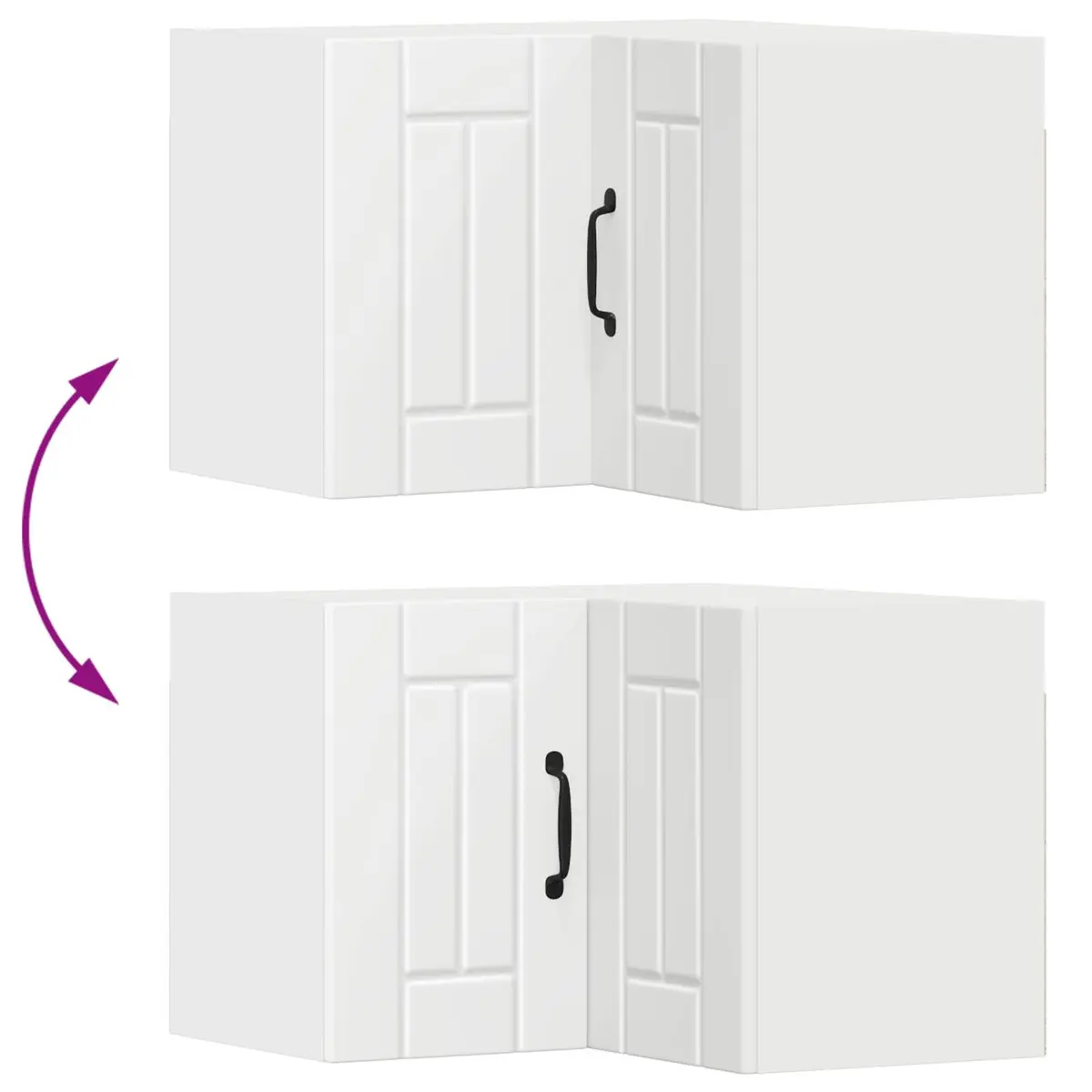 Corner Wall Cabinet 57x57x40cm White Engineered Wood Contemporary Kitchen Storage