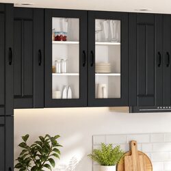 Elevate Your Kitchen Aesthetic with a Black Glass Cabinet
