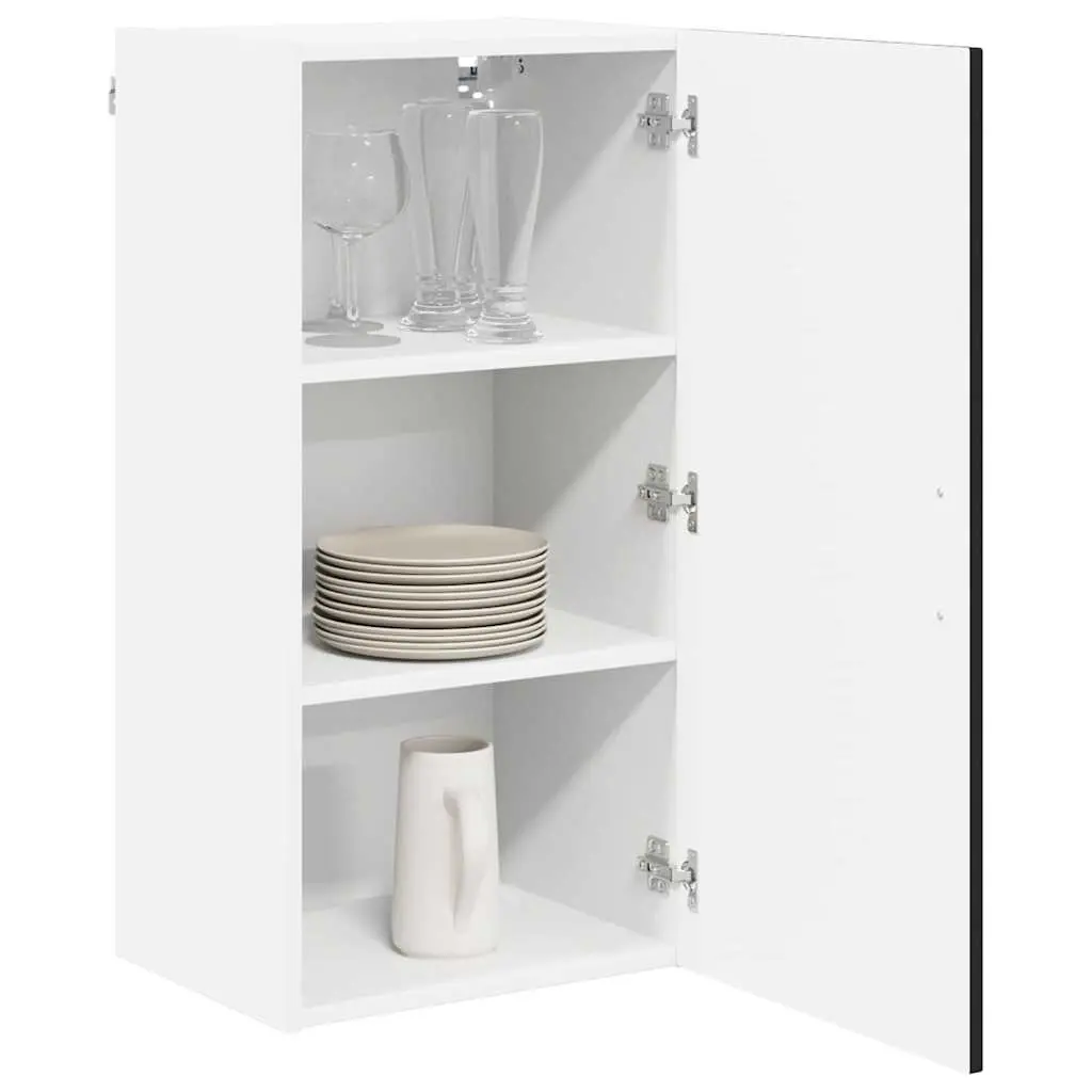 Wall Cabinet 40x31x80cm Engineered Wood Black Kitchen Storage Unit