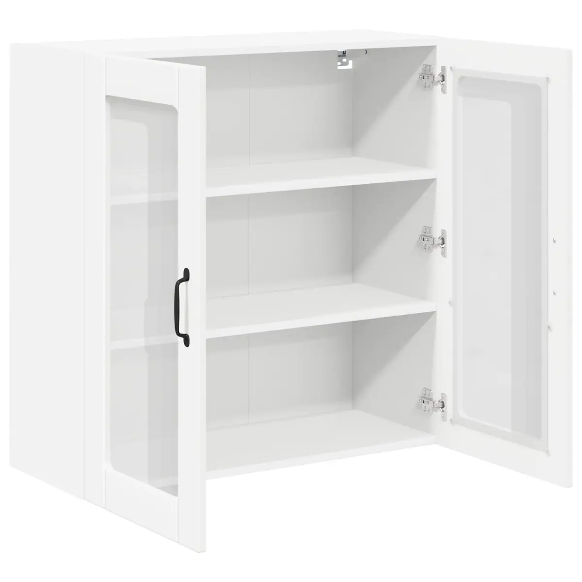 Wall Glass Cabinet 80x31x80cm Engineered Wood White Kitchen Storage Unit