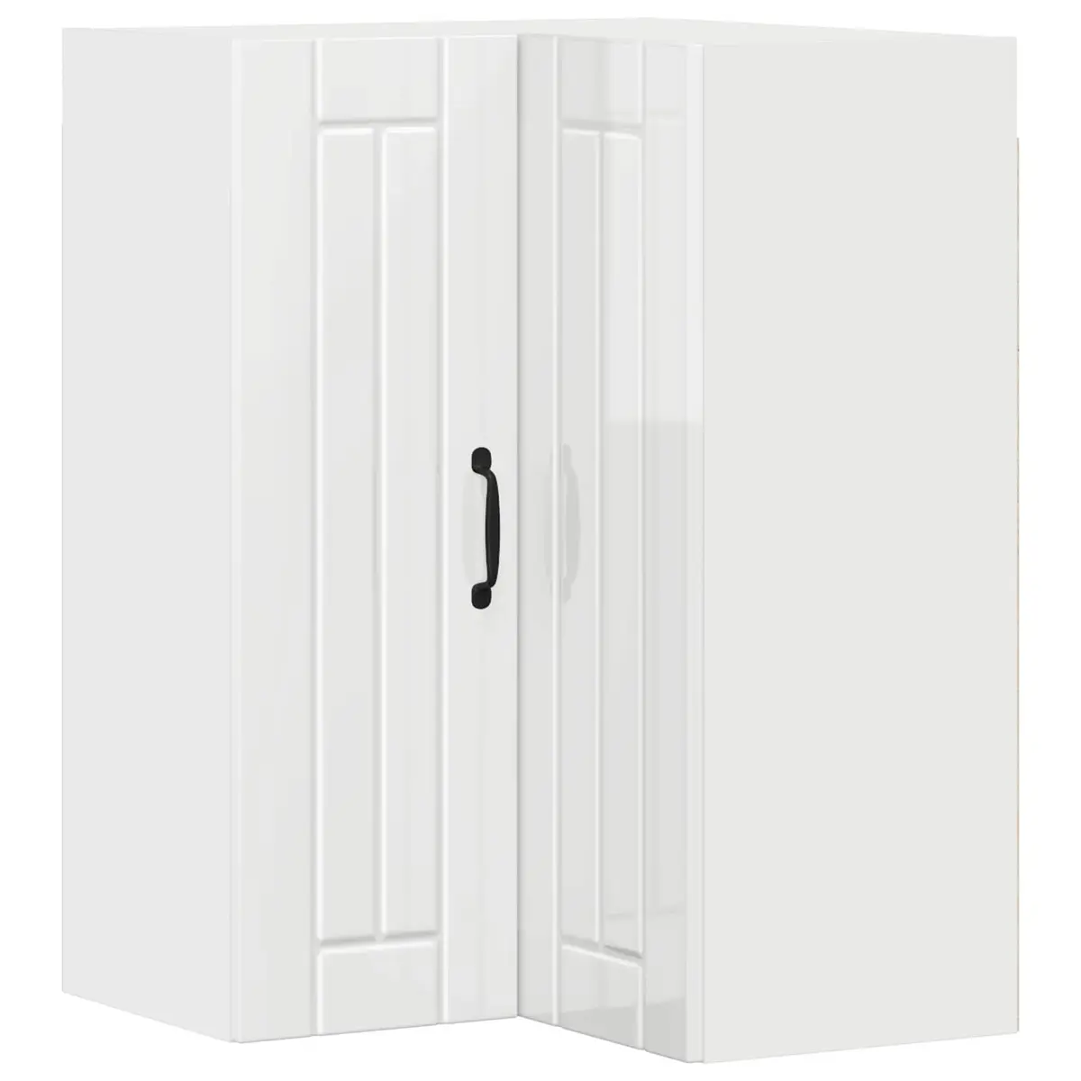 Wall Corner Cabinet High Gloss White Engineered Wood Modern Kitchen Storage Unit
