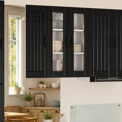 Elevate Your Kitchen with This Stylish Wall Glass Cabinet