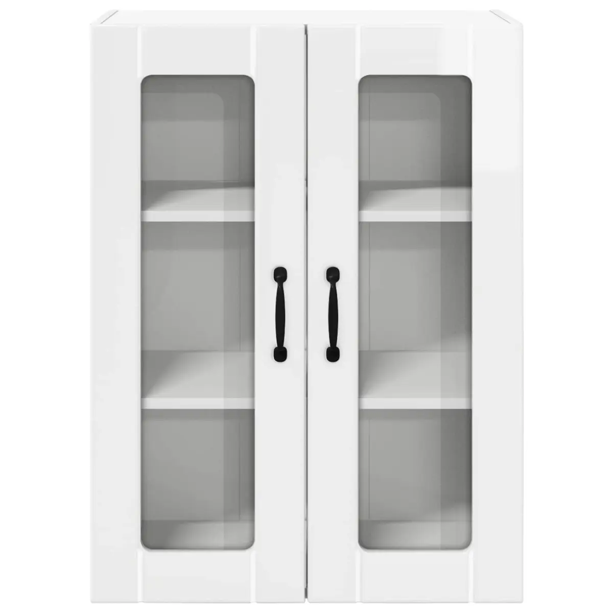 Wall Glass Cabinet 60x31x80cm High Gloss White Storage Unit
