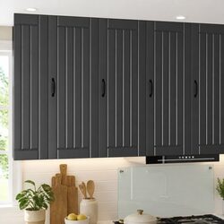 Sleek Black Wall Cabinet to Enhance Kitchen Aesthetics