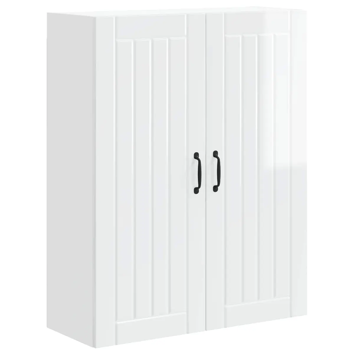 Wall Cabinet High Gloss White Kitchen Storage Engineered Wood 80 x 31 x 100 cm