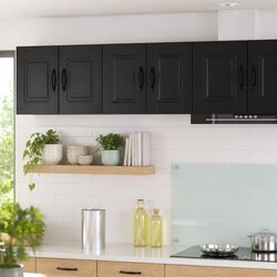 Wall Cabinet Kitchen Storage Engineered Wood Black 30 x 31 x 40 cm 2 Pieces