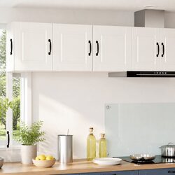 Wall Cabinet Kitchen Storage High Gloss White 40x31x40cm Shelves Compartments