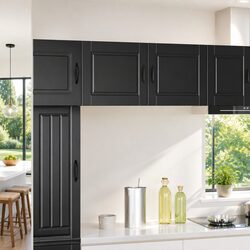 Wall Cabinet Storage Kitchen Black Engineered Wood Shelf Unit 50 x 31 x 40 cm