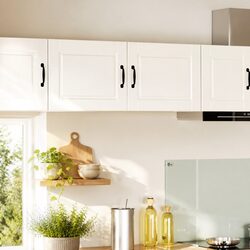Wall Cabinet Kitchen Storage High Gloss White Engineered Wood Shelves