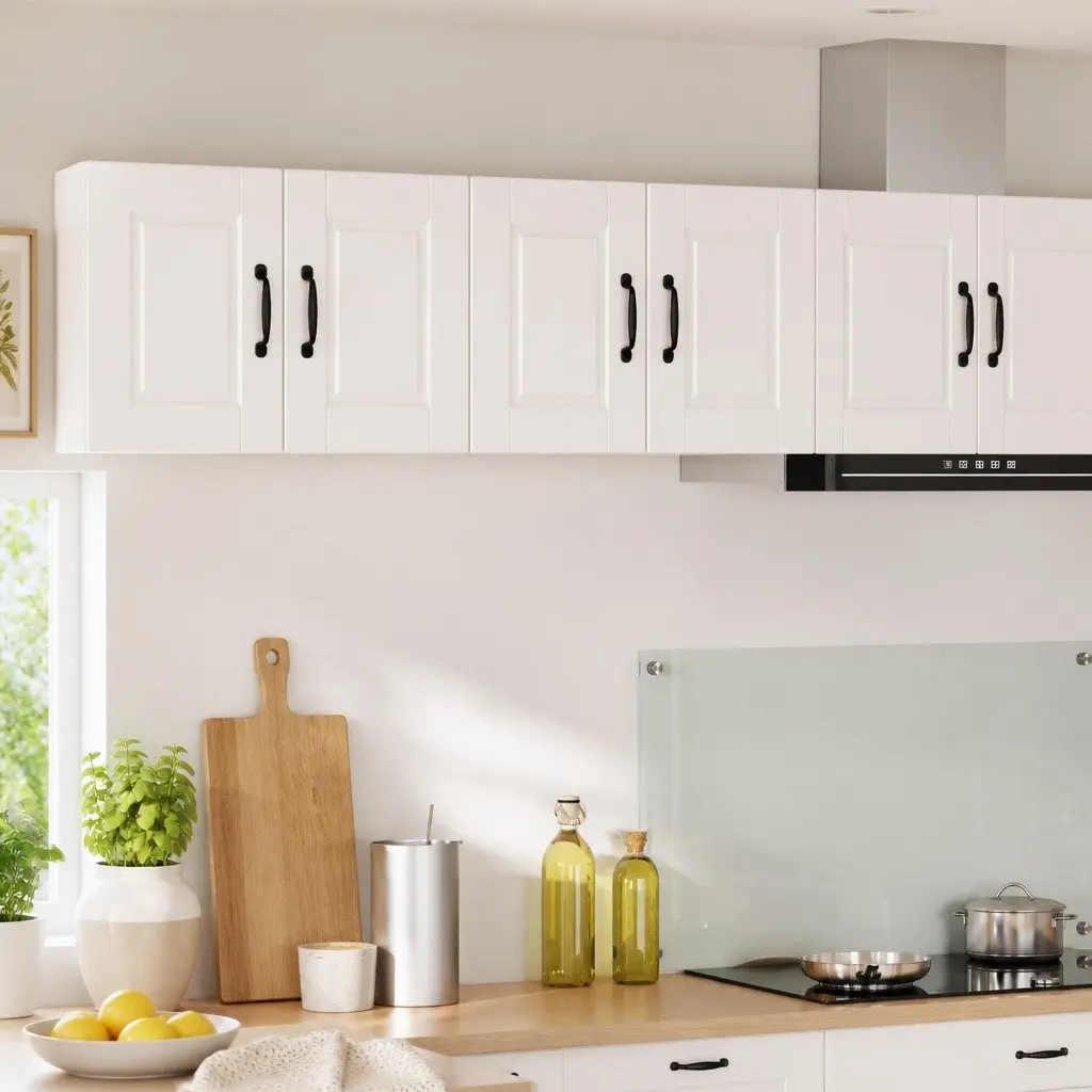 Wall Cabinet PORTO 2 Pcs White Kitchen Storage Engineered Wood 60x31x40cm