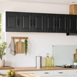 Wall Cabinet PORTO 2pcs Black Kitchen Storage 60x31x40cm Engineered Wood