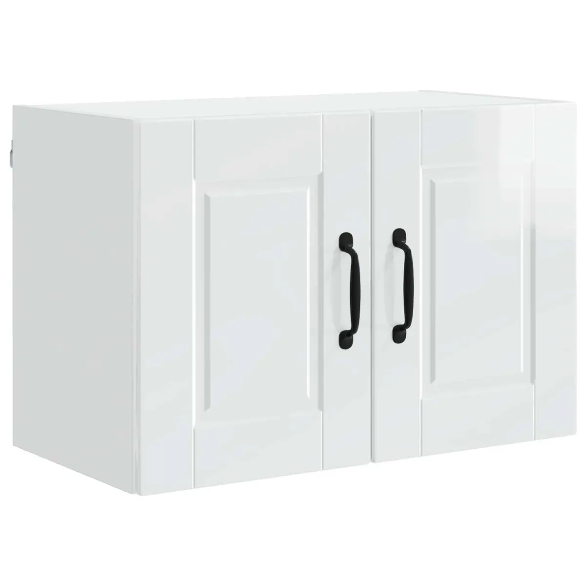 Wall Cabinet High Gloss White Kitchen Storage 60cm Engineered Wood Modern 2 Pack