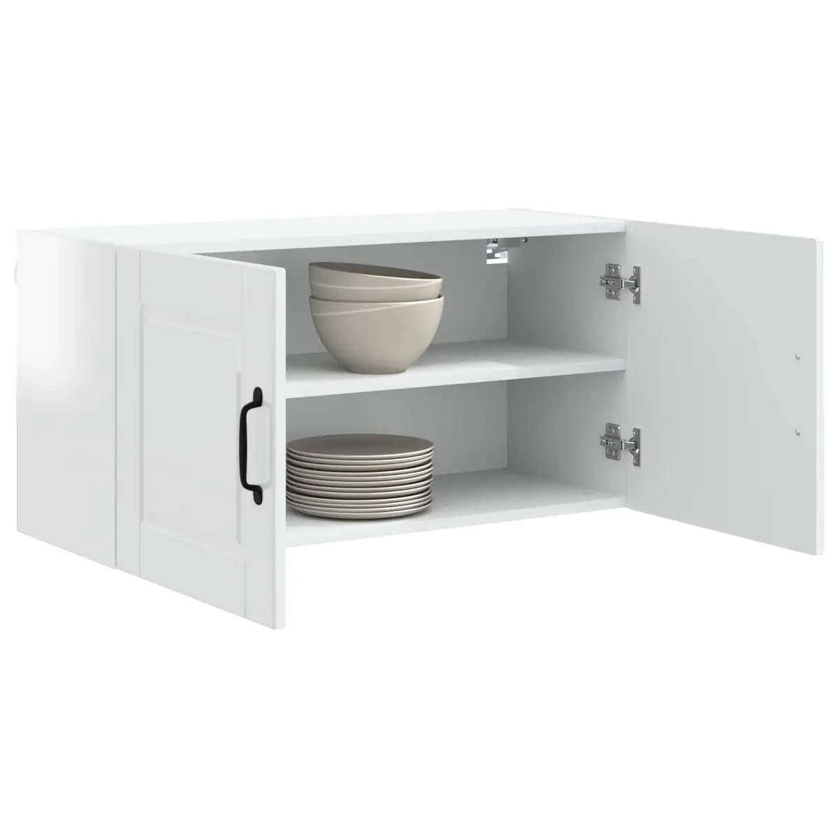 Wall Cabinet 80 x 31 x 40 cm High Gloss White Wall Mounted Kitchen Storage