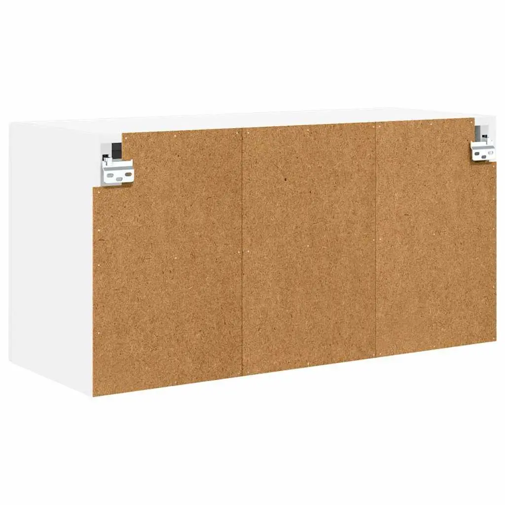 Wall Cabinet 80 x 31 x 40 cm High Gloss White Wall-Mounted Kitchen Storage Shelves