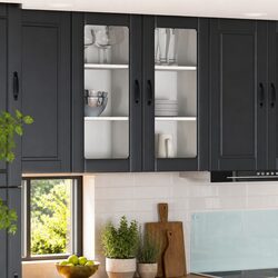 Elevate Your Kitchen Style with This Wall Glass Cabinet