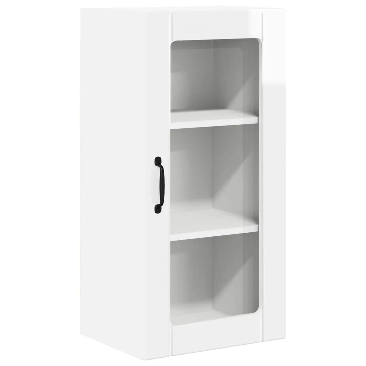 Wall-Mounted Kitchen Cabinet 2-Piece High Gloss White Organised Storage Shelving Unit