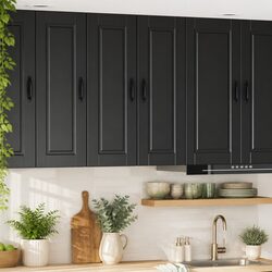 Elevate Your Kitchen with a Black Wall-Mounted Cabinet