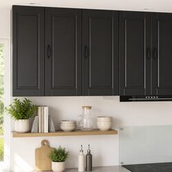 Contemporary Wall-Mounted Kitchen Cabinet in Black