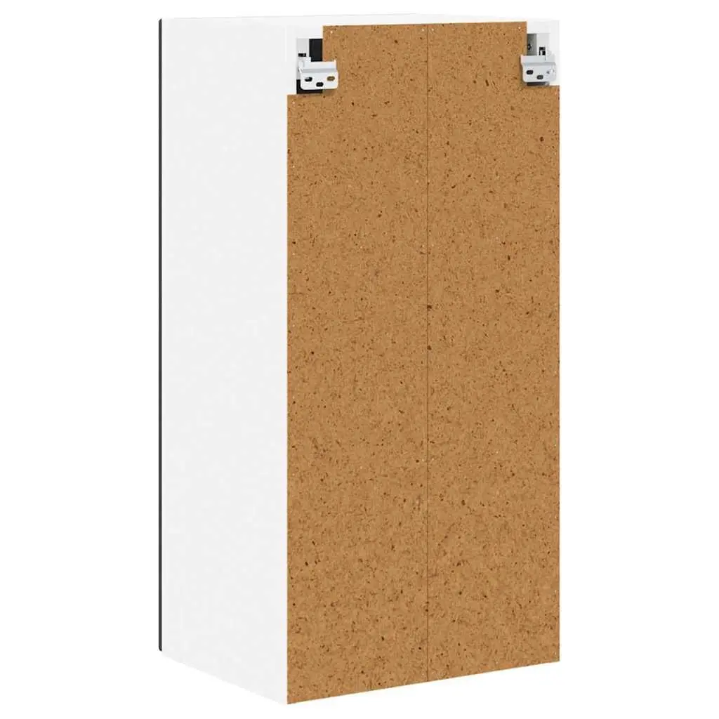 Wall Cabinet 40x31x80cm Black Engineered Wood Shelves Organiser