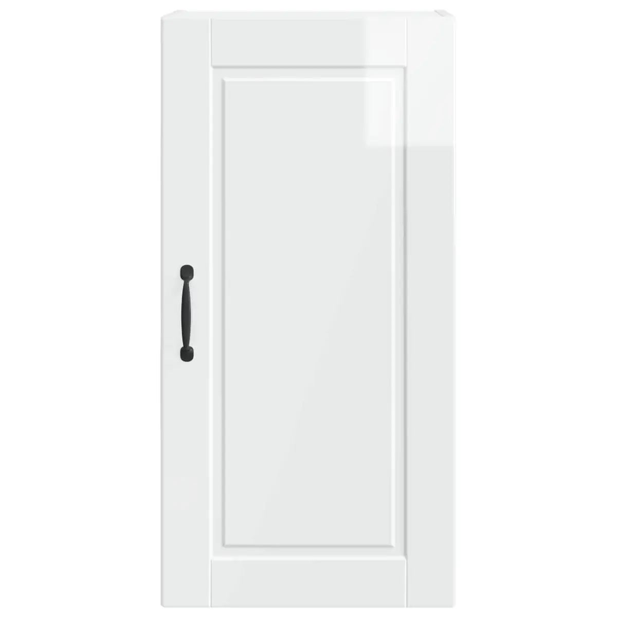 Wall Cabinet 40 x 31 x 80 cm High Gloss White Modern Shelves Compartments