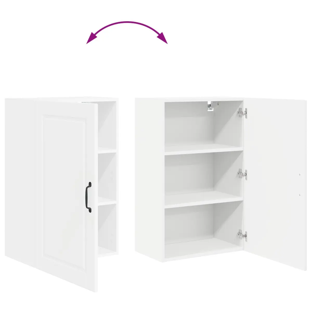 Wall Cabinet 50 x 31 x 80 cm White Engineered Wood Shelves
