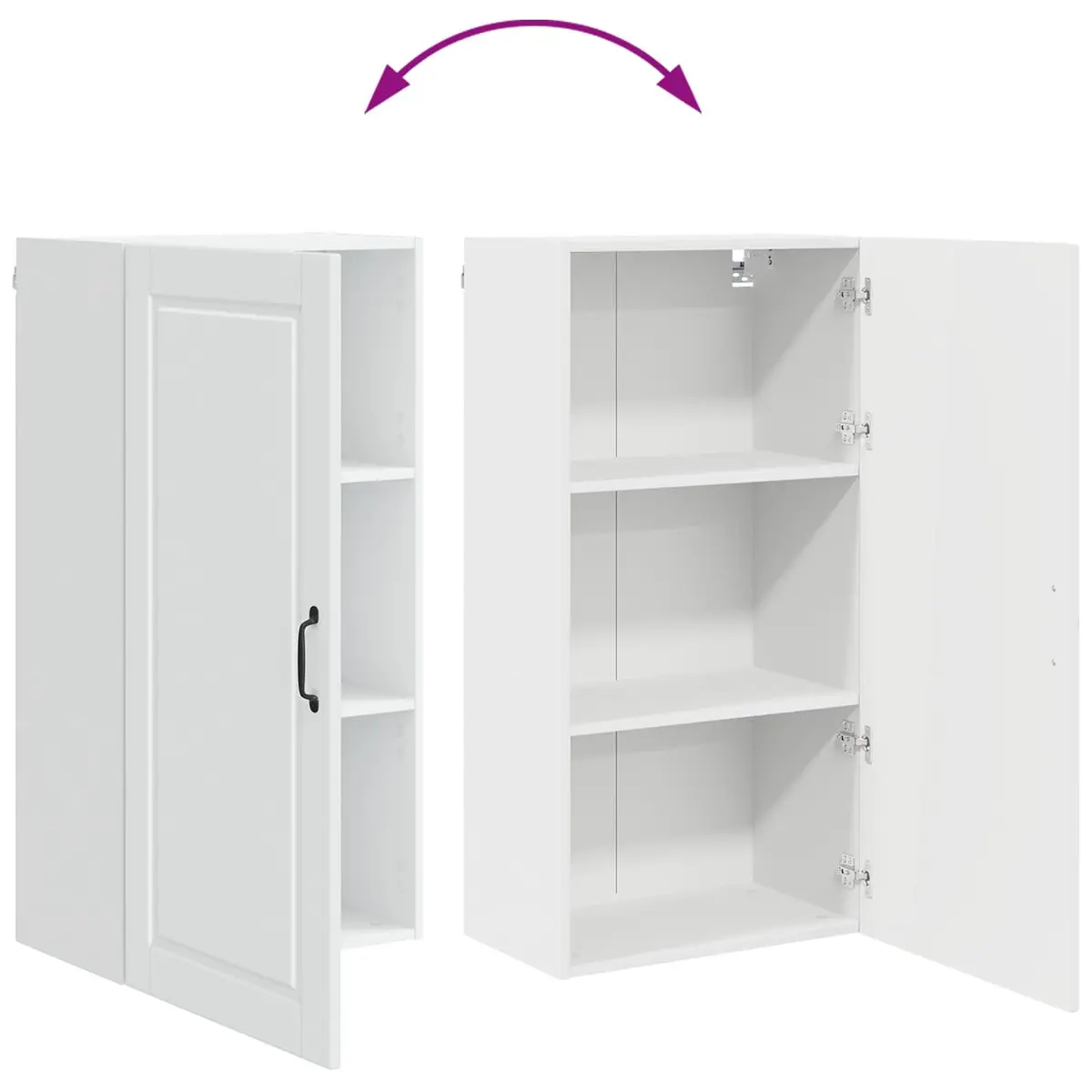 Wall Cabinet 50x31x100cm White Engineered Wood Shelves Organiser