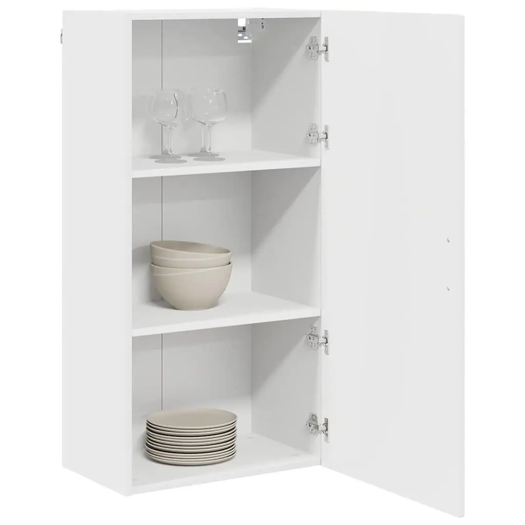 Wall Cabinet 50x31x100cm White Engineered Wood Shelves Organiser