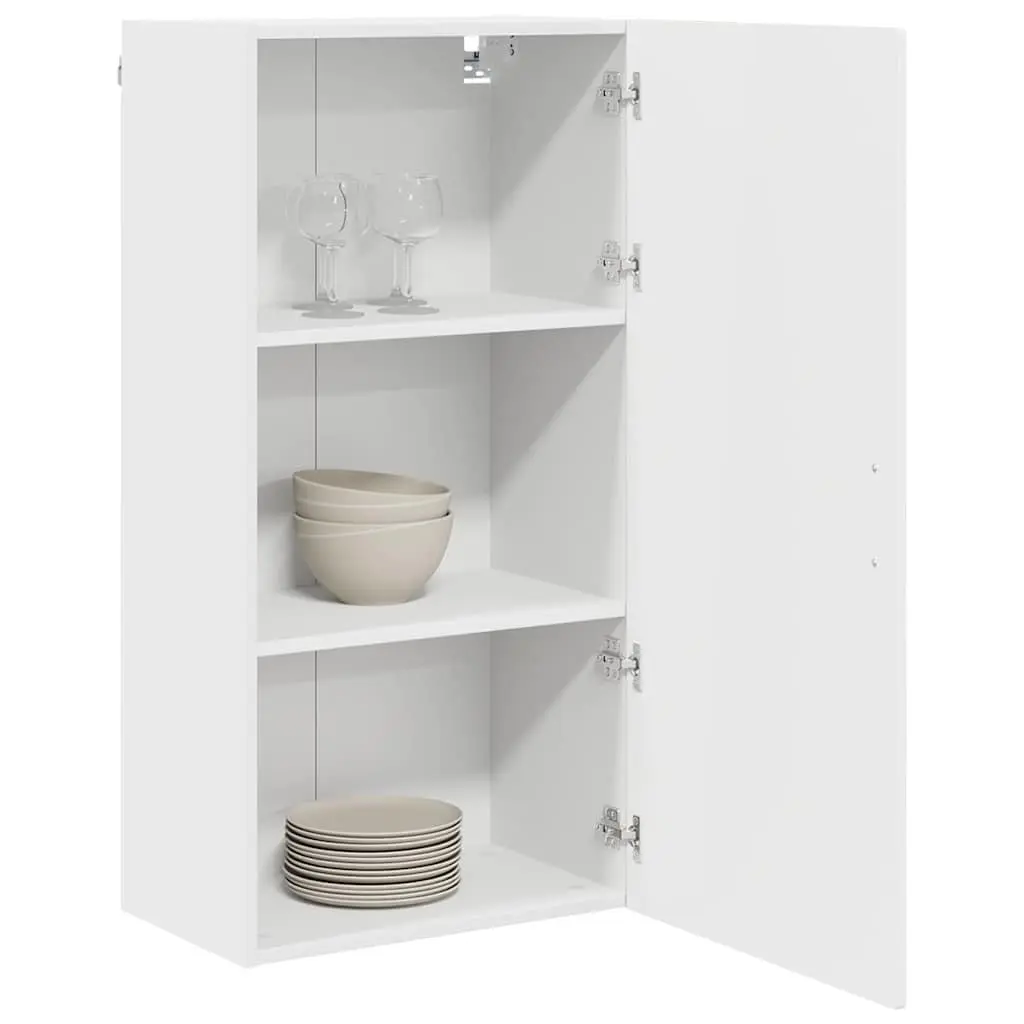 Wall Cabinet Kitchen Storage High Gloss White Modern Engineered Wood Shelves