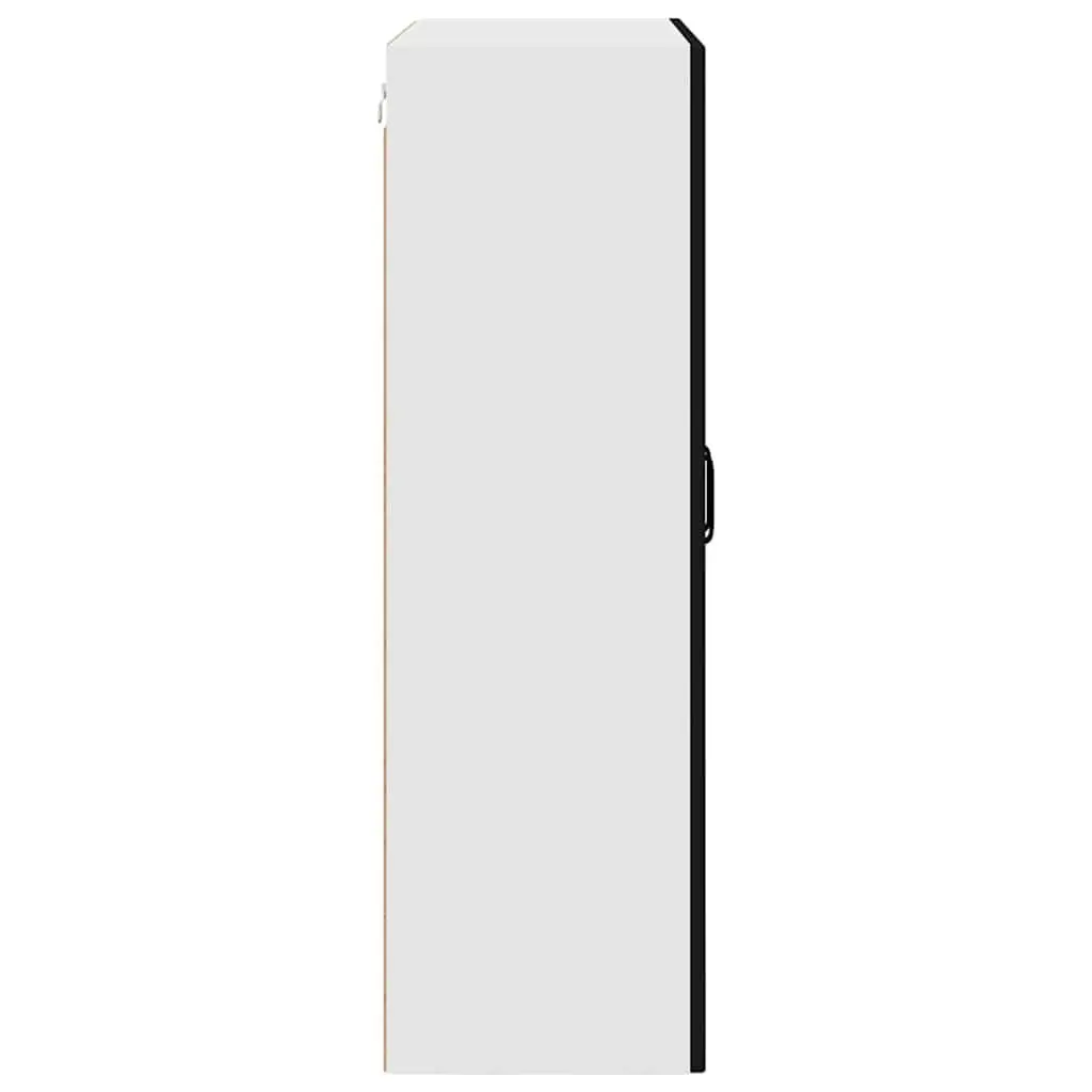 Wall Glass Cabinet 80x31x100cm Modern Wall-Mounted Storage Engineered Wood Black