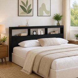 Elevate Your Bedroom with a Black Engineered Wood Headboard