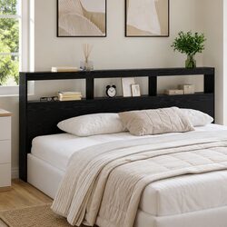 Elevate Your Bedroom with Black Oak LED Headboard
