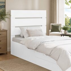 White Engineered Wood Headboard Modern Bedroom Furniture Rectangular Design