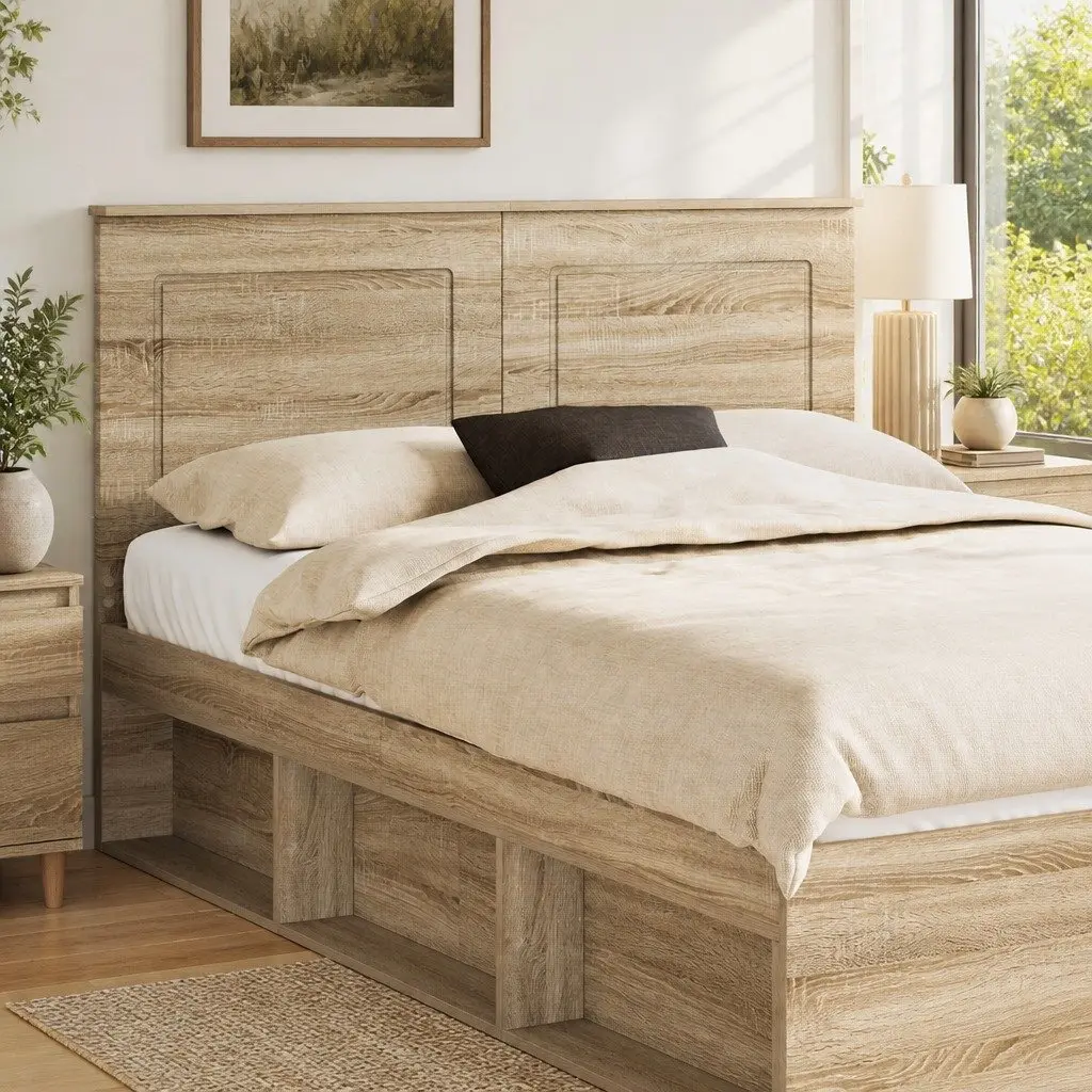 Headboard 100 cm Wall-Mounted Engineered Wood Adjustable Height Bedroom Furniture