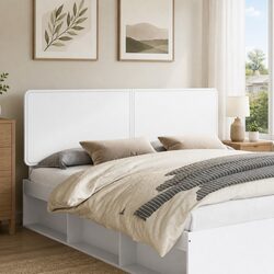 White Engineered Wood Headboard Modern Bedroom Furniture Rectangular Design