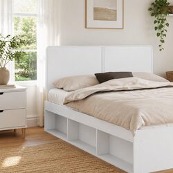 Elevate Your Bedroom with a Modern White Headboard