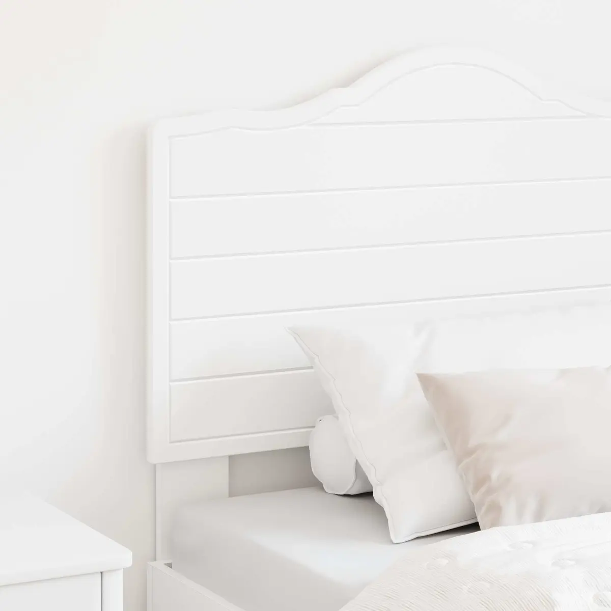 Headboard White Modern Minimalist Bedroom Furniture Engineered Wood Wall Mount
