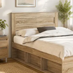 Enhance Your Bedroom Space with a Brown Engineered Wood Headboard