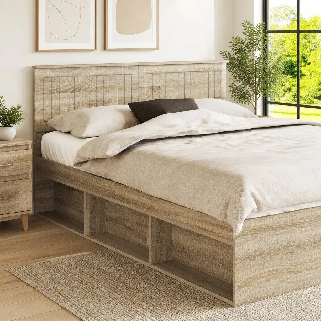 Headboard Sonoma Oak Engineered Wood Modern Minimalist Bedroom Furniture Brown