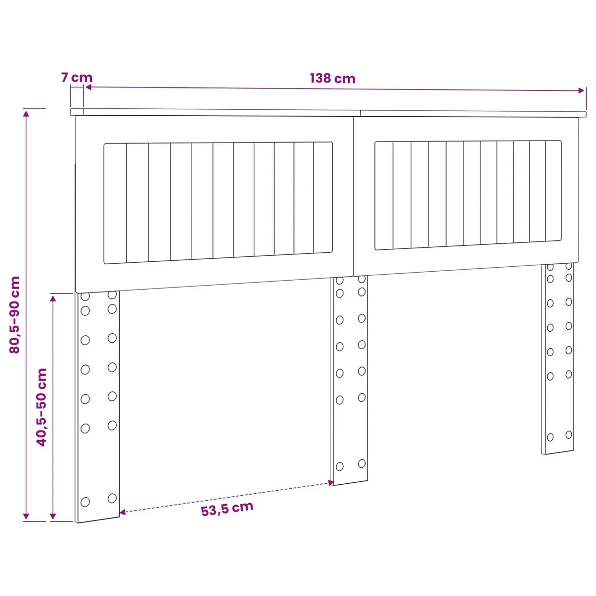 White Engineered Wood Headboard Modern Minimalist Bedroom Furniture Rectangular