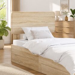 Brown Minimalist Sonoma Oak Headboard for Stylish Bedrooms