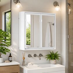 Stylish White Mirror Cabinet for Your Bathroom