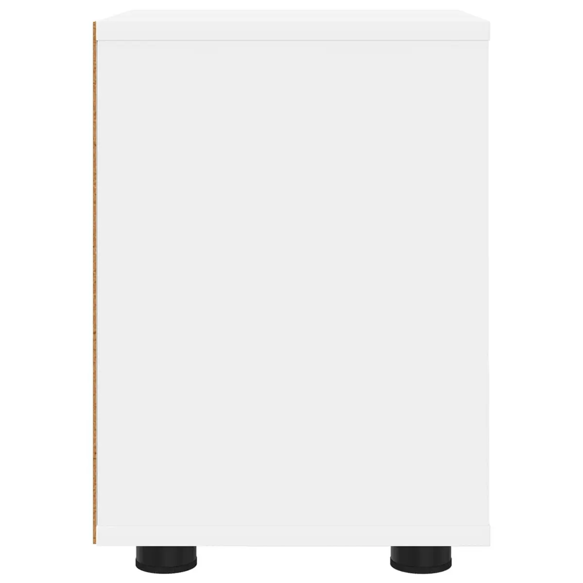 Bedside Table 30.5cm White Engineered Wood Modern Nightstand with Drawer