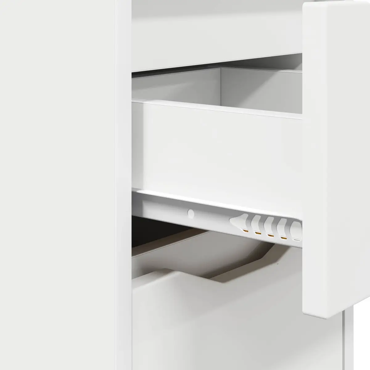 Bedside Table 30.5cm White Engineered Wood Modern Nightstand with Drawer