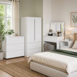 Stylish White Storage Cabinet 80 x 31 x 81 cm for Any Room