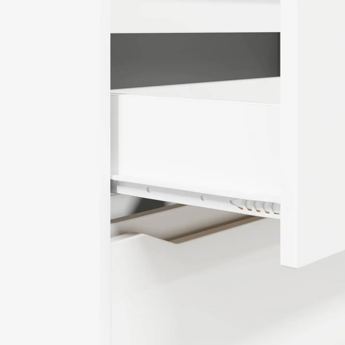 Storage Cabinet White 80 x 31 x 81 cm Engineered Wood Multiple Drawers Bun Foot Legs