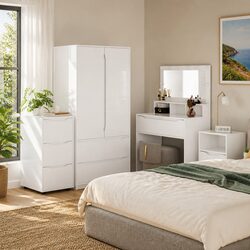 Stylish Storage Cabinet in High Gloss White Finish
