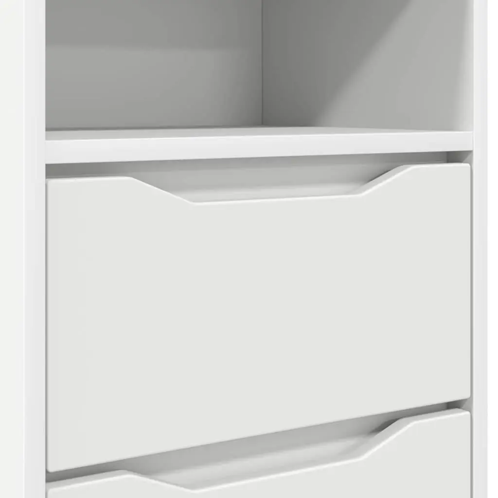 Bedside Table 2 pcs White 40 x 30 x 46 cm Storage Nightstand Engineered Wood
