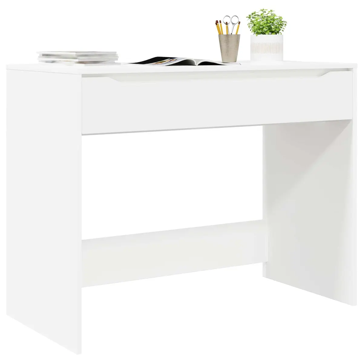Engineered Wood Desk 100 x 50 cm Rectangular with Integrated Storage Drawer