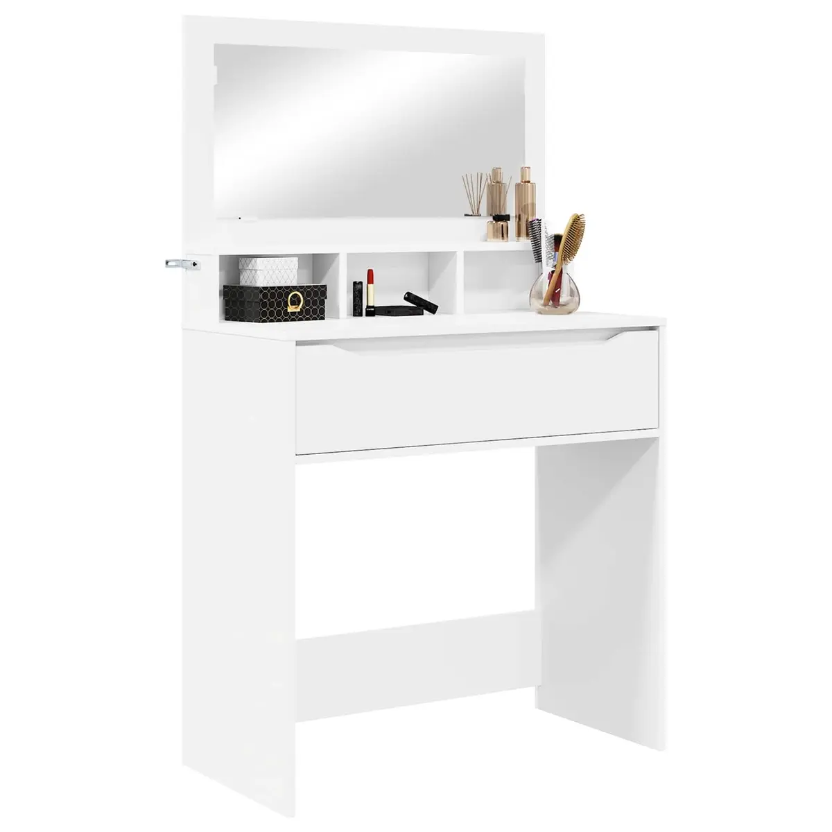 Dressing Table 80cm White Modern Vanity Unit with Drawer Storage for Makeup