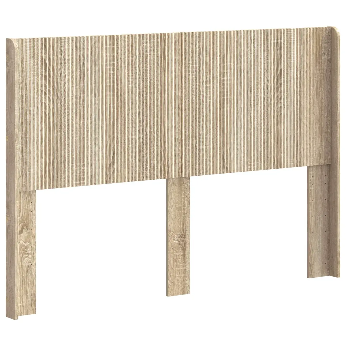 Vertical Slat Headboard Engineered Wood Brown Durable Bedroom Furniture